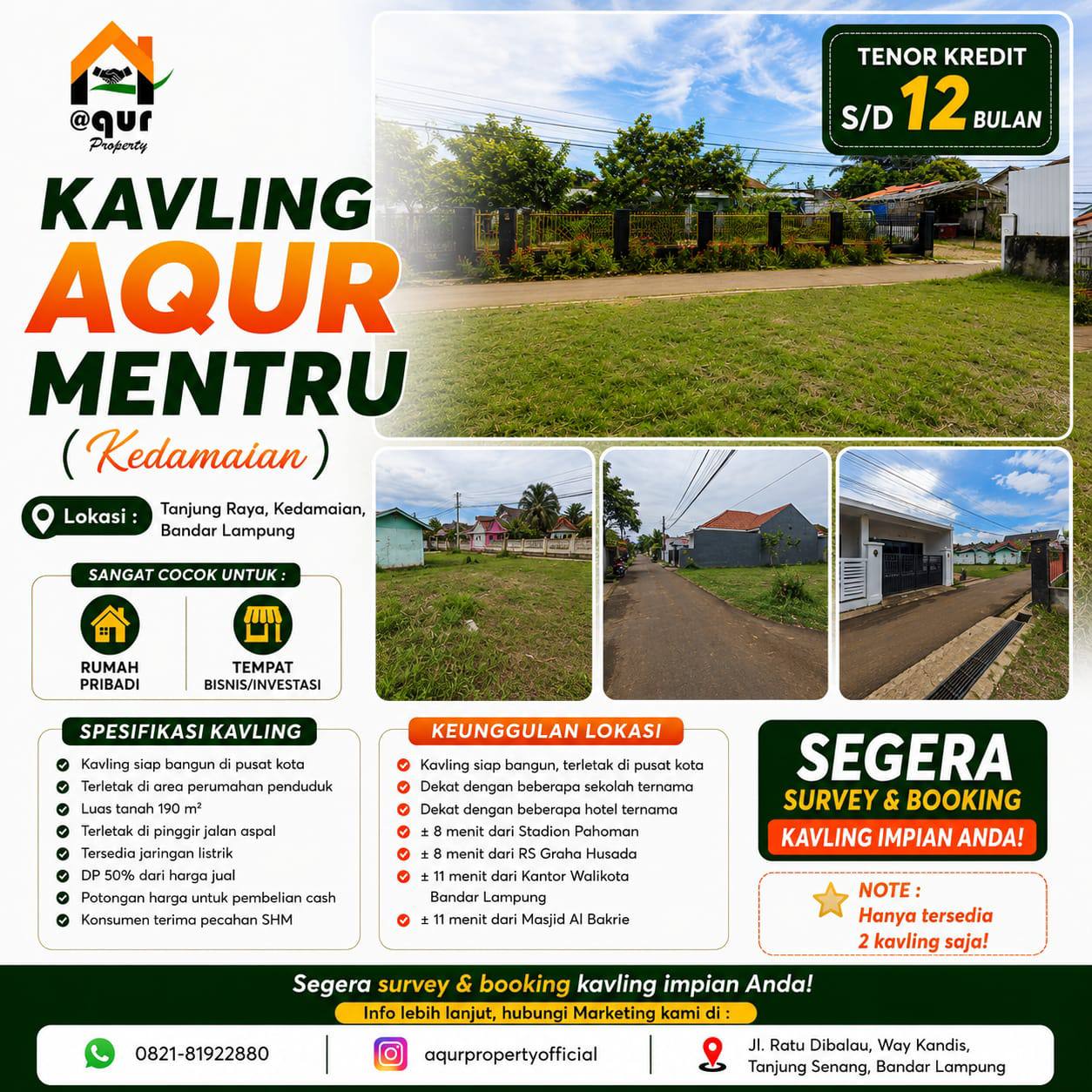 Flyer Promosi Kavling Aqur Mentru Kedamaian