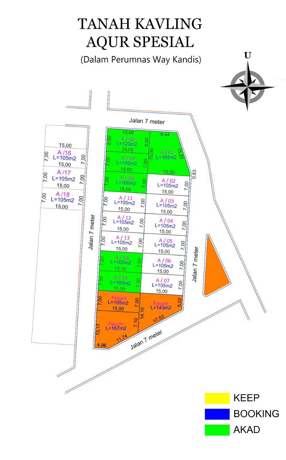 Site Plan Kavling Aqur Spesial Perumnas Way Kandis